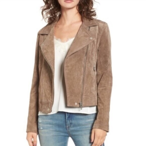Blank NYC Beige Suede No Limit Motorcycle Jacket - NWT - Picture 1 of 16